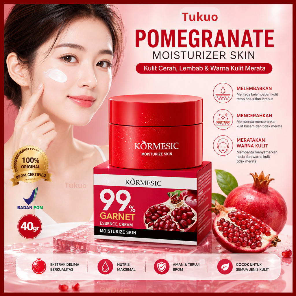 LUCKYMALL BPOM KORMESIC 99% Garnet Pomegranate Cream Buah Delima