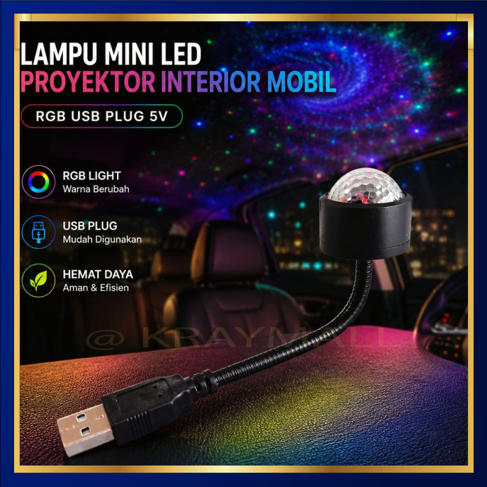 Lampu Mobil LED RGB Atmosphere Lamp Magic Ball - M9