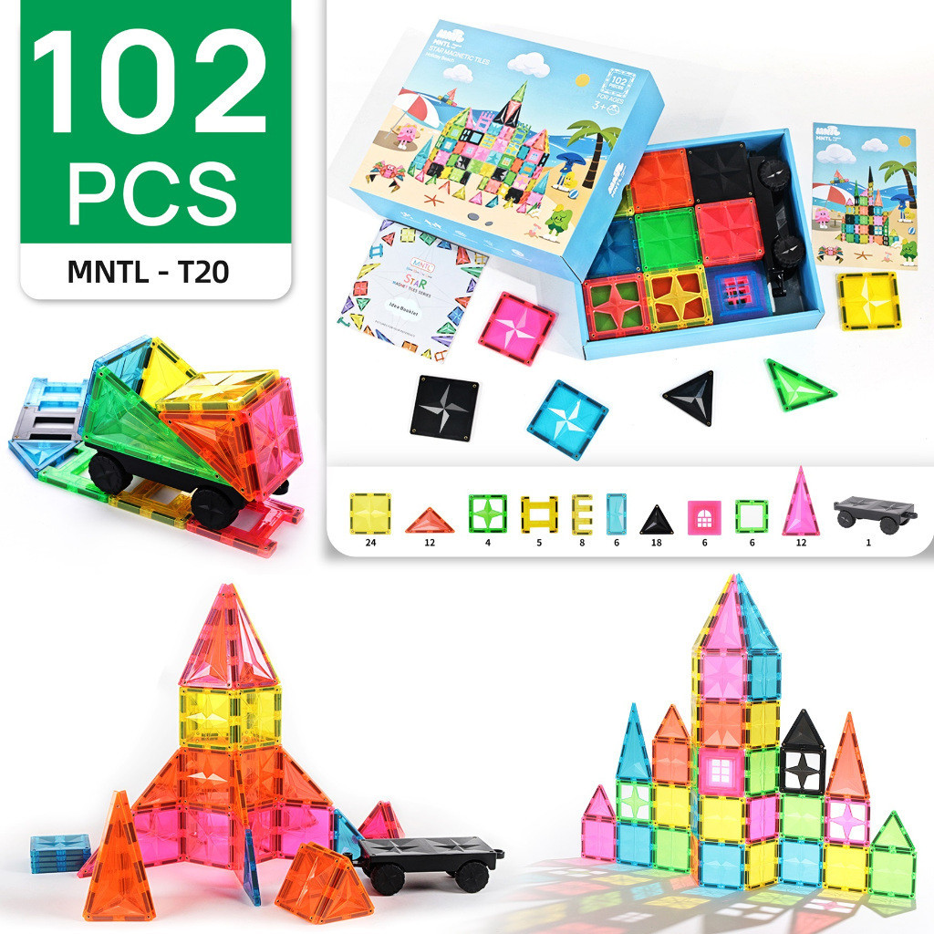MNTL Magnetic Tiles 102 Pcs Star Magnet  Mainan Edukasi Anak