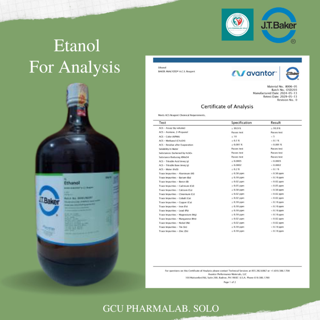 Etanol PA/For Analysis/Absolute (JT BEAKER)     Berkualitas