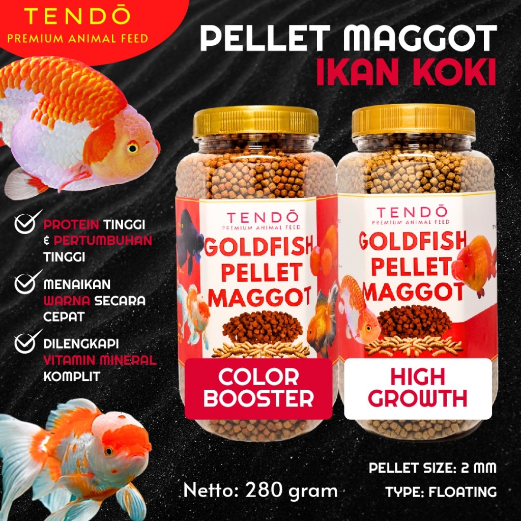 TERLARIS Pelet Ikan Koki Floating Color Booster High Protein Maggot Pakan Ikan Mas Koki 280gr