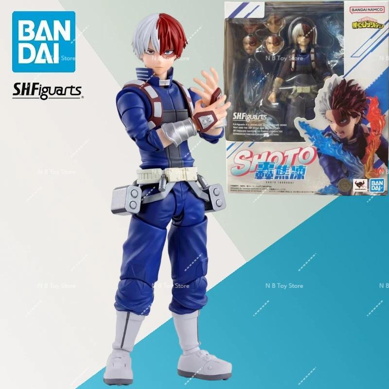 In Stock Bandai Original SHF My Hero Academia Shoto Todoroki Anime Action Figure Model Fighter Model