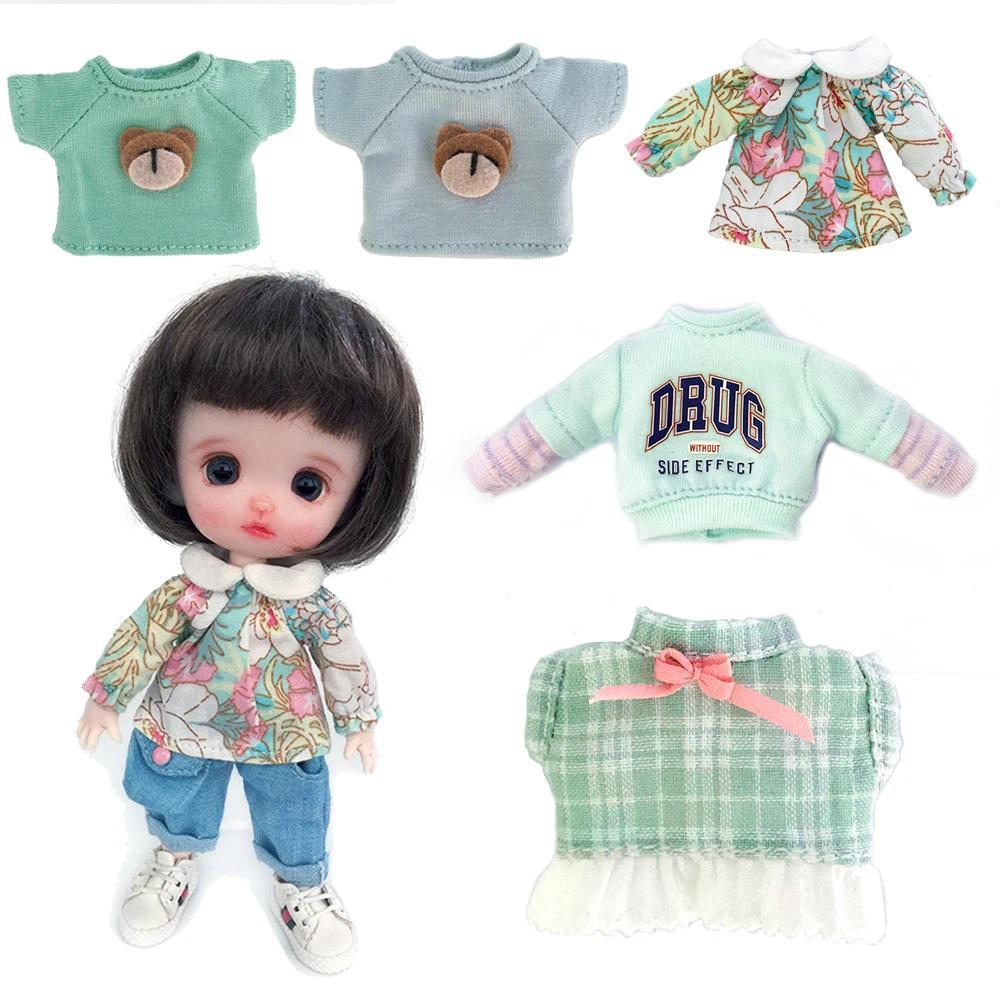Ob11 Doll Accessories Fashion Short Sleeve, Long-Sleeved Shirt For Ob11,Molly, Gsc,1/12 Bjd,Body9,Ym