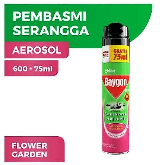 Pulito- Baygon Aeorosol Flower Garden 600+75Ml/ Baygon Spray 600+75Ml/ Baygon 600 75Ml