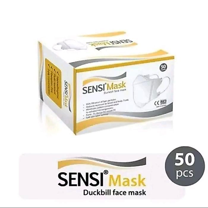 Sensi Duckbill Dewasa Isi 50Pcs Original Sensi 4Ply+Double Filter Masker Medis Mask Masker Medis