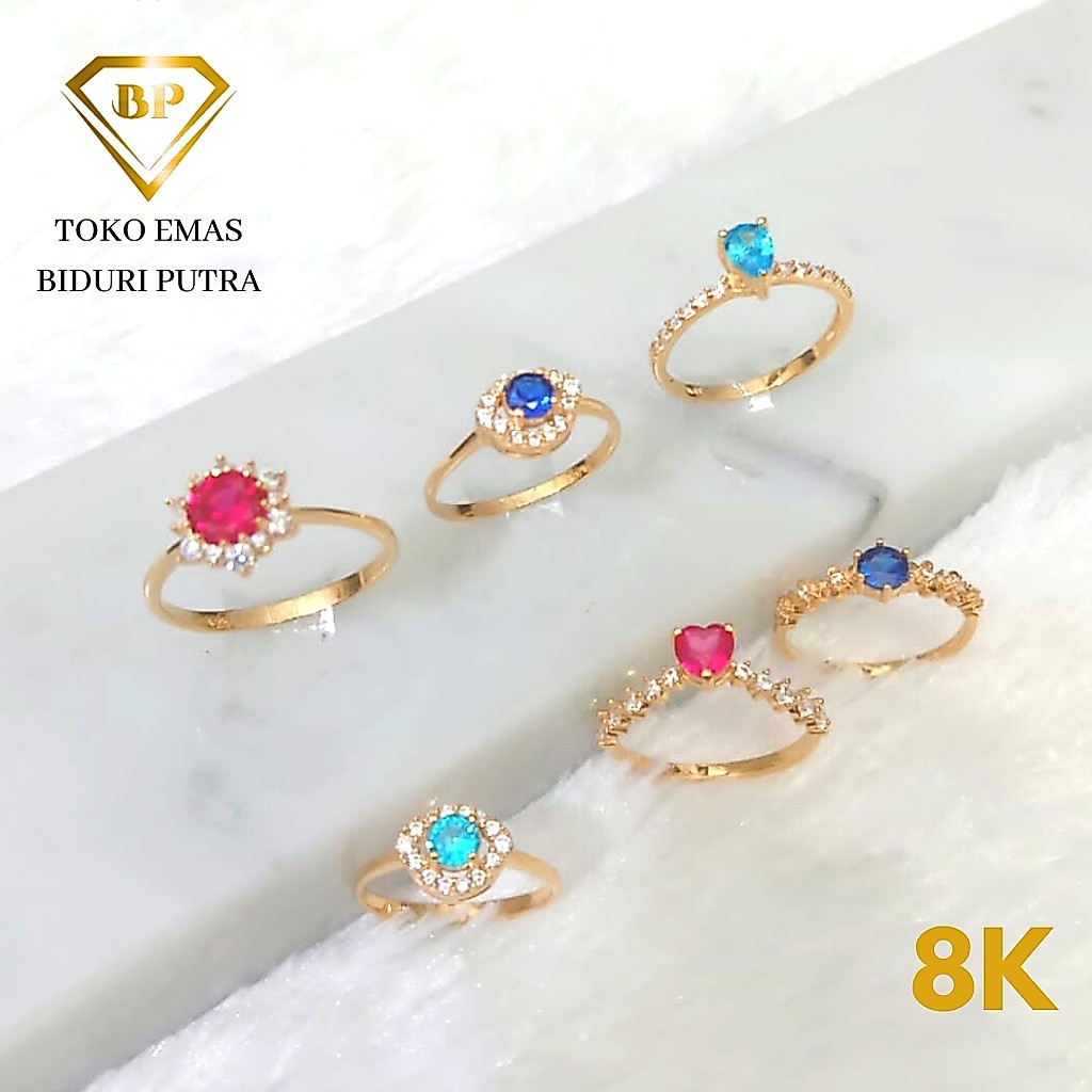 CINCIN VARIASI MATA PERHIASAN EMAS ASLI KADAR 8K/375 toko emas biduri putra