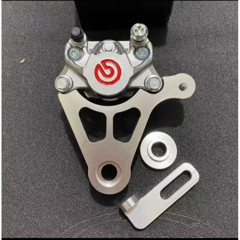 PAKET KALIPER BELAKANG MX KING - KALIPER 2 PISTON BIGLOGO + BREKET MX KING BELAKANG DISC CAKRAM STAN
