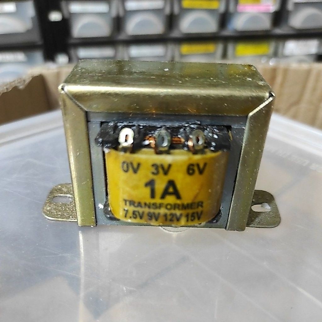 Trafo 1A E 3v 6v 7.5v 9v 12v 15 Trafo Nol Non CT 15v