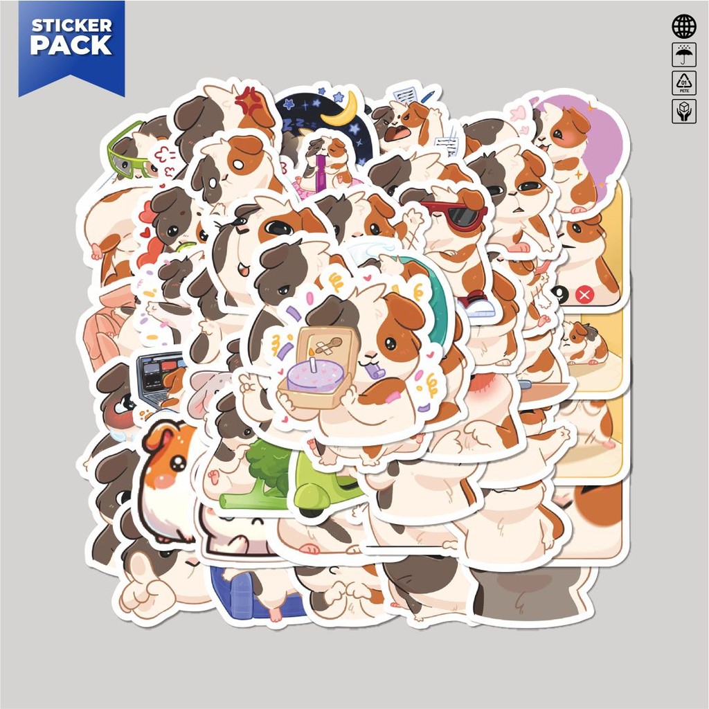 

[100PCS]Stiker Pack Stiker Kartun Funny Marmot Aesthetic Vinyl Anti Air Dekorasi Sticker Laptop Buku Journal Koper Helm Casing HP Gitar Helm Skateboard
