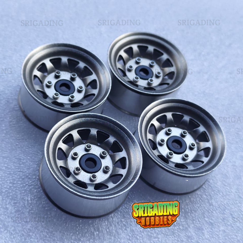 Velg 1.55 Metal Beadlock 10 Spoke Triangle Hole RC Adventure SCX10 TRX4 RGT