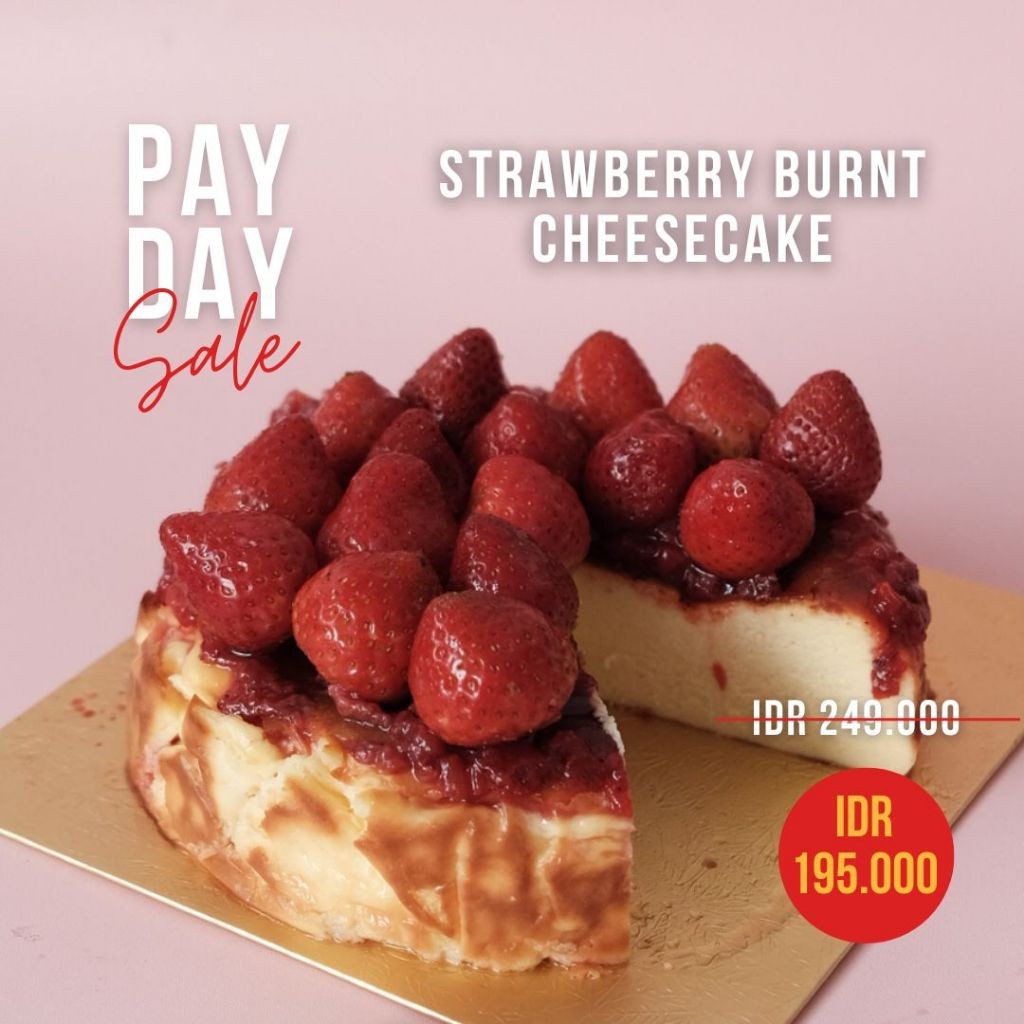 

STRAWBERRY BURNT CHEESECAKE - Birthday Cake / Kue Keju / Hampers