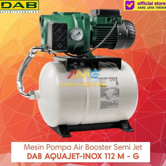 Mesin Pompa Booster Semi Jet Pump DAB AQUAJET-INOX 112 M - G Original Made In Italy Complete Set