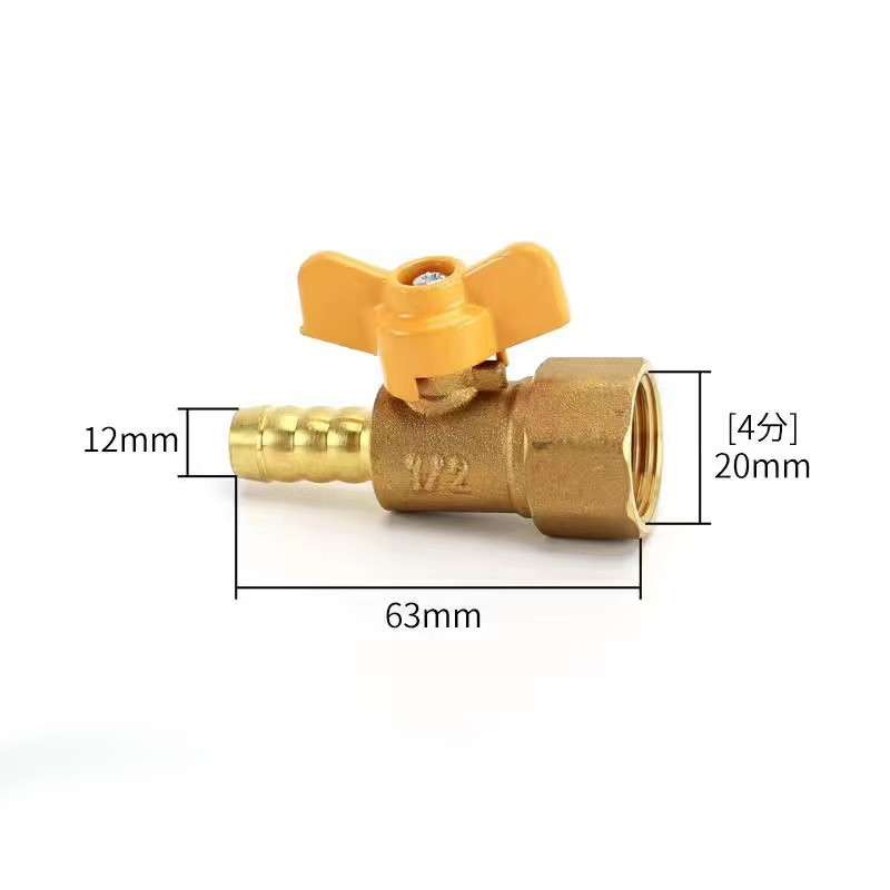 1/2"Kran Gas Angin Water Heater Luar Stop Kran Gas Kran Gas Air Katup Pemutus Co