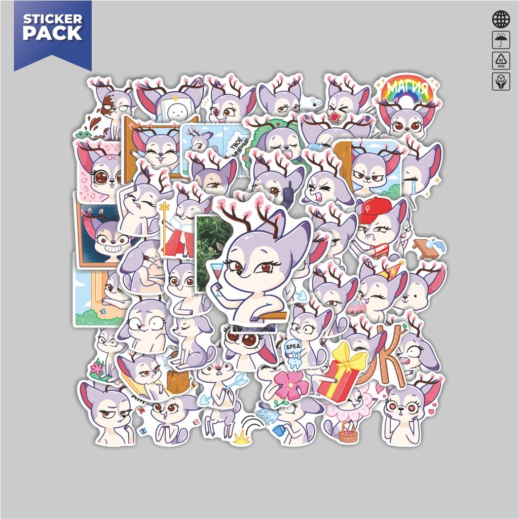 

[100PCS]Stiker Pack Stiker Animal Cute Bloomy Aesthetic Vinyl Anti Air Dekorasi Sticker Laptop Buku Journal Koper Helm Casing HP Gitar Helm Skateboard
