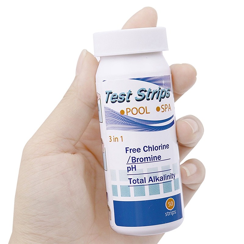 50pcs Chlorine/PH/Bromine Test Strips 3 in 1 Swimming Pool PH Test Paper Multipurpose Swimming Pool 