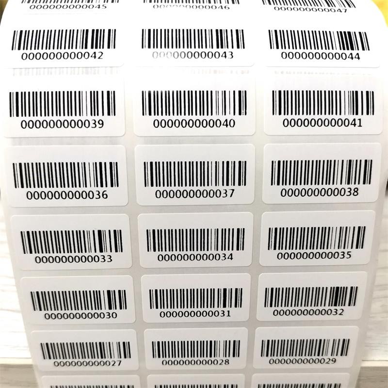 

1000pcs Bar code adhesive running number Pipeline Numbers Barcode Inventory Stickers Custom Adhesive paper sticker