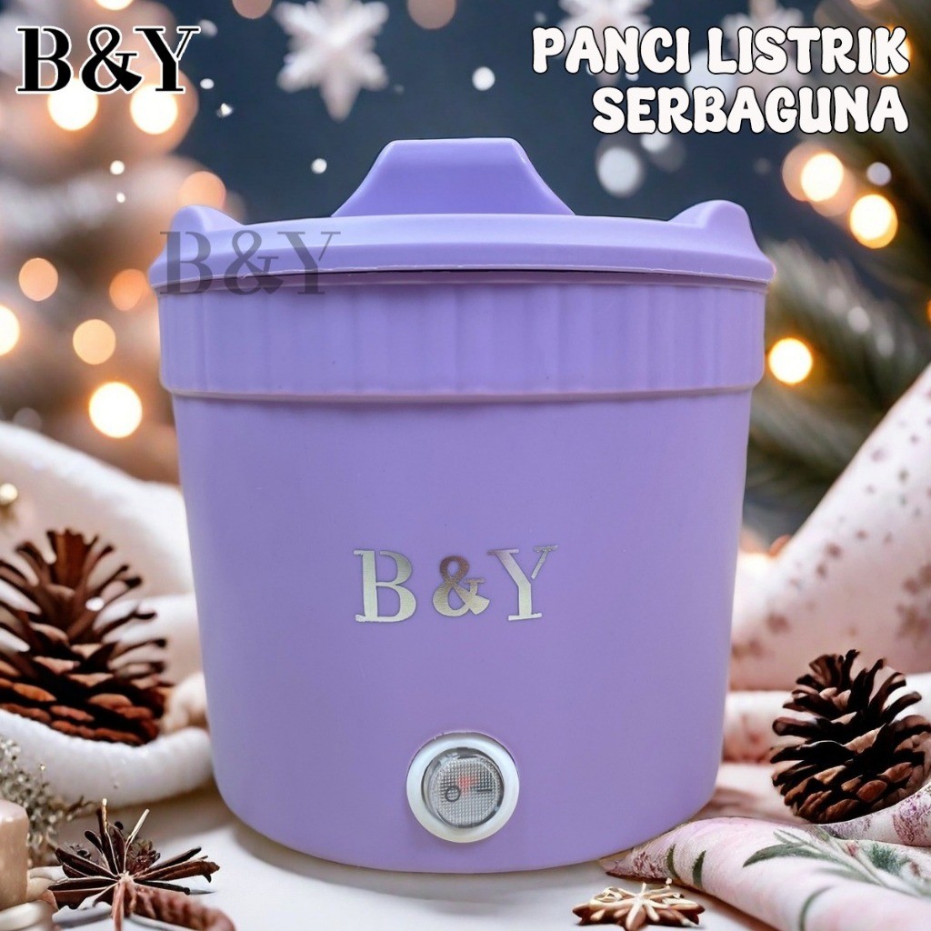 Alat Masak Mini / Panci Listrik Mini Teflon dan Stainless Putih / Panci Listrik 0,8L / Panci Masak L