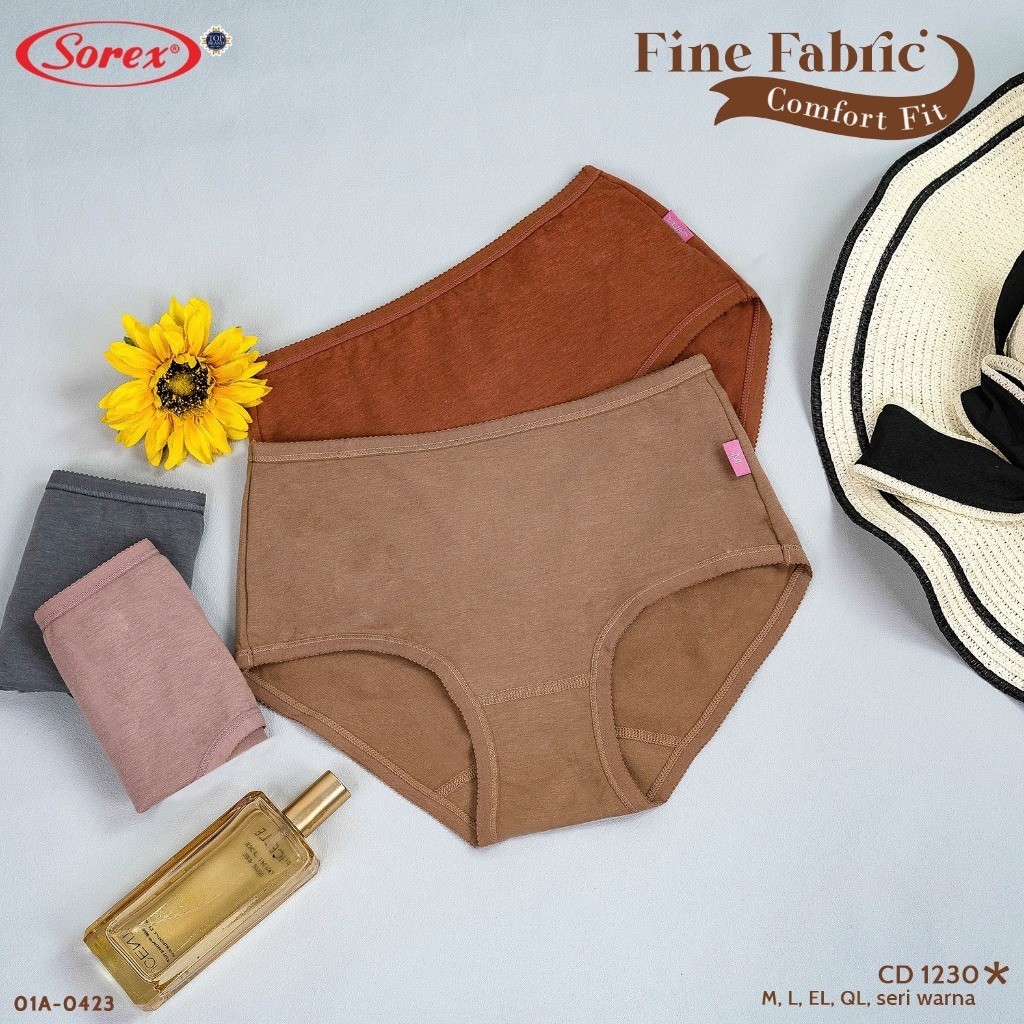 [3 PCS] CD Sorex Katun Midi 1230 Wanita Jahitan Belakang | Celana Dalam Perempuan Dewasa Inn