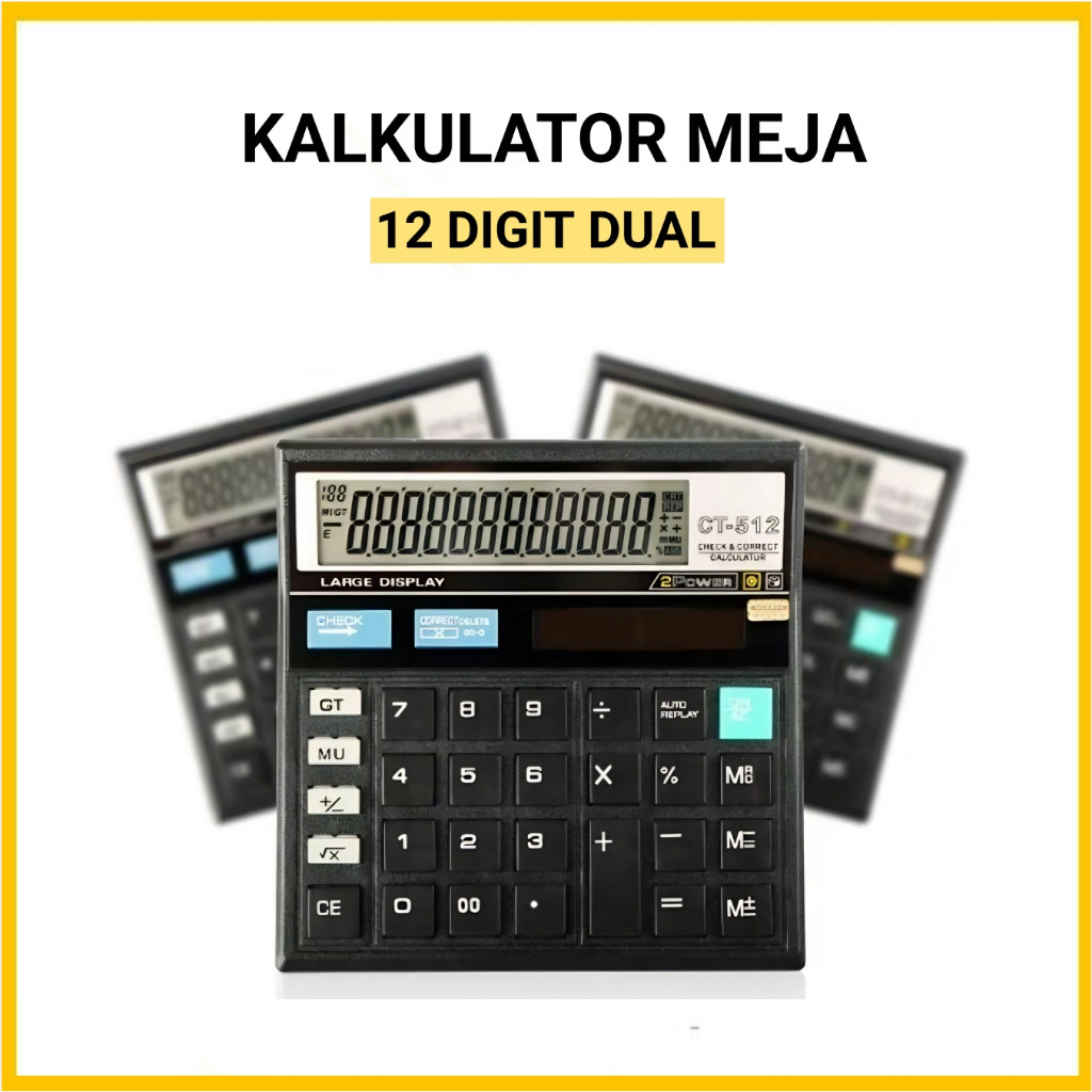 

Kalkulator Meja 12 Digit Dual Power Layar LCD
