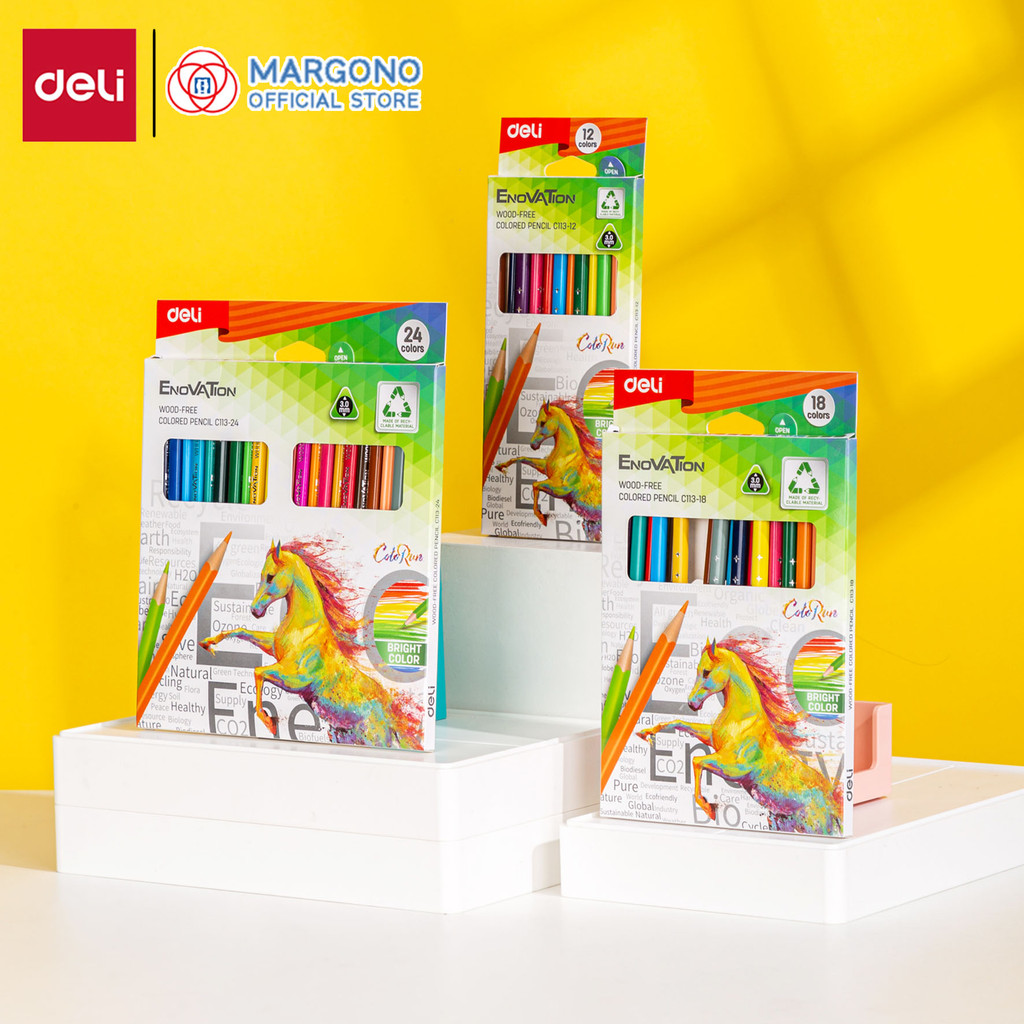 

Deli Pensil Warna / Colored Pensil 12 24 Warna Sangat Terang EC113
