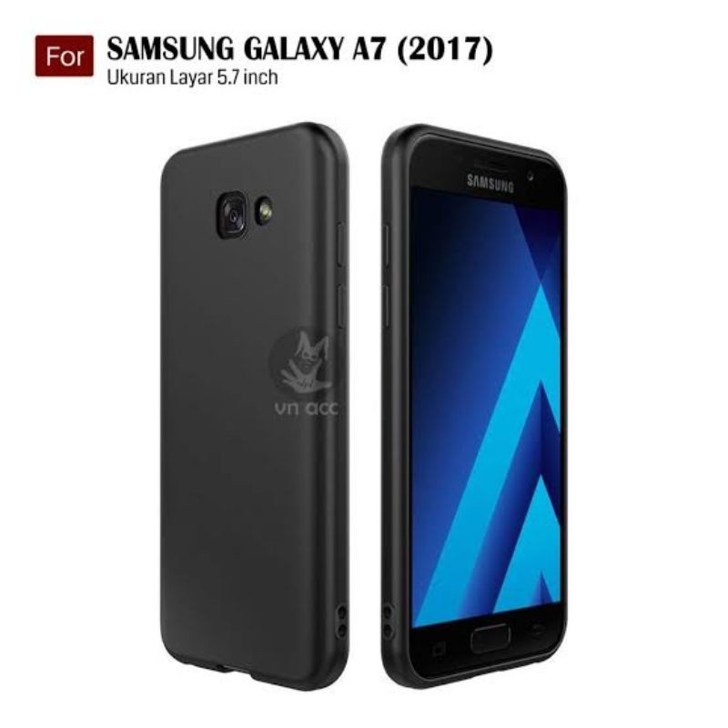 CASE SAMSUNG A720 A7 2017 PREMIUM MATTE SOFT BLACK SLIM FIT CASE