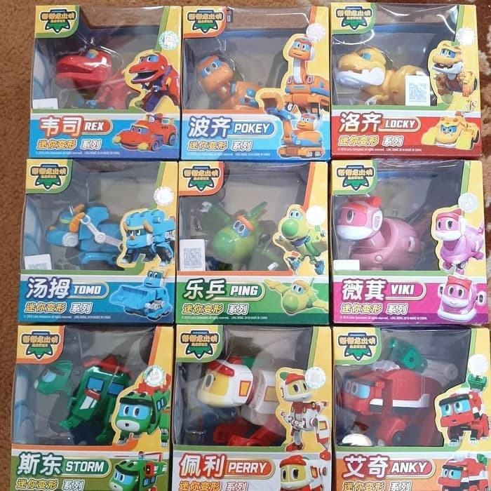 Mainan Robot Gogo Dino Mini Deformation Dinosaur Transformation New Mainan Go Go Dino Rex Tomo Ping 