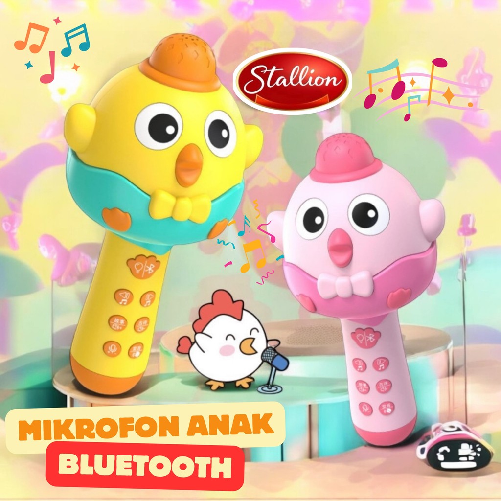 Mainan Mikrofon Anak Karaoke Speaker Bluetooth Wireless Mainan Mikrofon Nyanyi untuk Anak