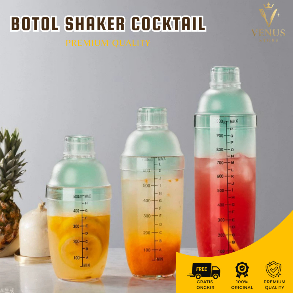 Shaker Minuman Plastik / Pengocok Minuman Cocktail / Bartender Shaker