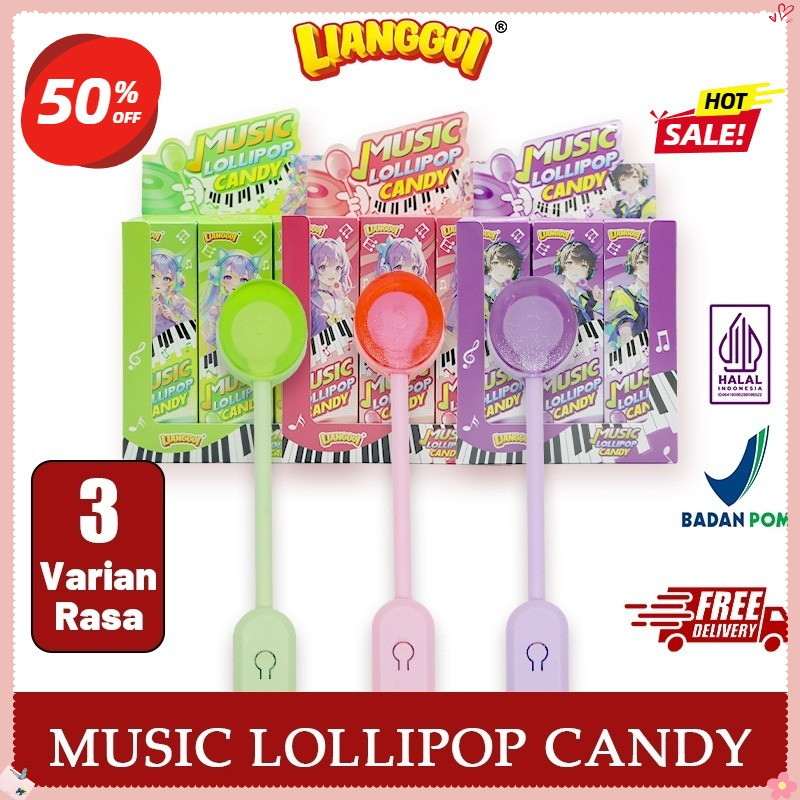 

[Produk terlaris] Halal Lianggui - Permen Lolipop Musik Rasa Apel/Stroberi/Anggur Halal Cemilan Viral Anak & Kantor