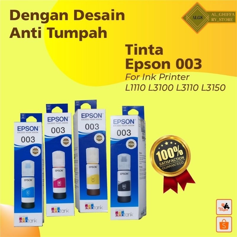 Tinta Printer EPSON 003 ORIGINAL  L1110 L3100 L3150 L5190