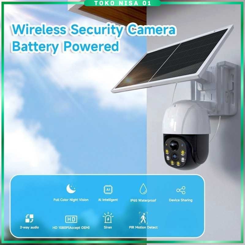 V380 Pro Kamera CCTV WiFi Solar Panel Outdoor Camera HD 1080p IP65 - MVT-1120G-P5 Pro