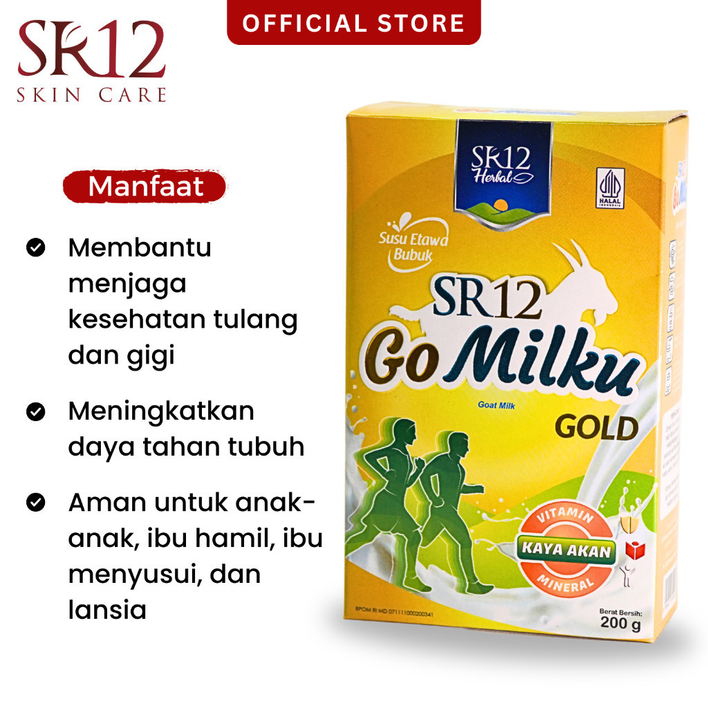 

SR12 Gomilku Gold 200gr Original BPOM Halal Susu Kambing Etawa Bubuk Rendah Lemak Tinggi Kalsium Bebas Gula Aman Untuk Anak & Dewasa