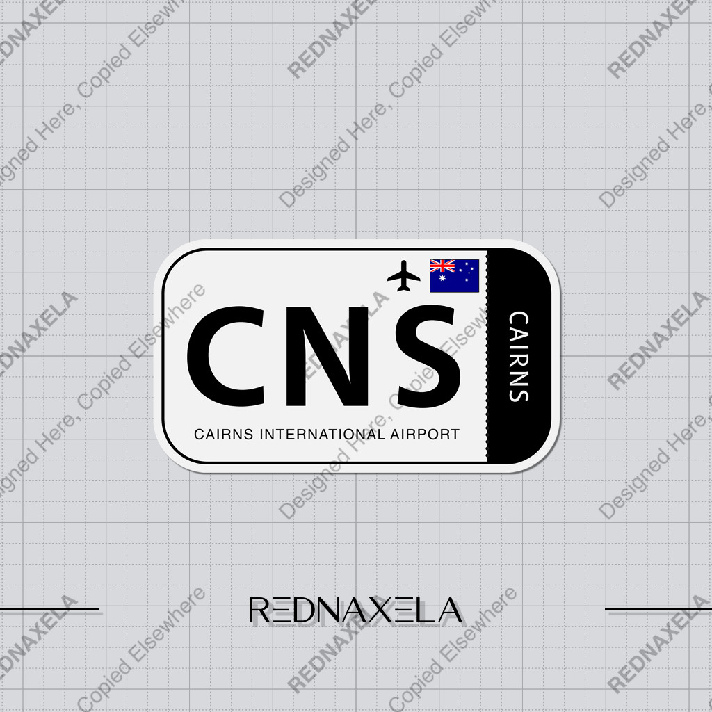 

Stiker Vinyl Cairns International Airport Code CNS Sign Sticker