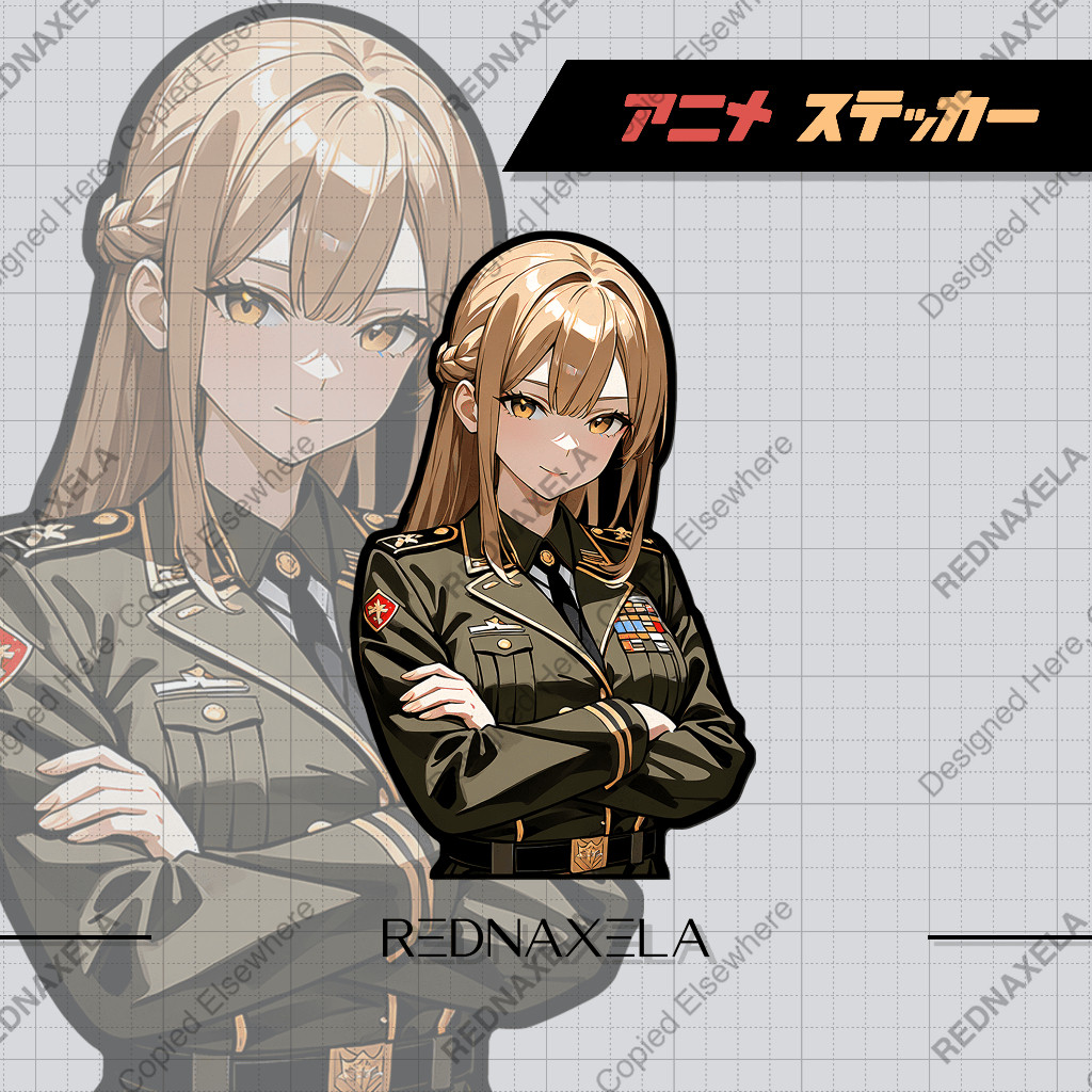 Stiker Vinyl Gorgeous Military Anime Girl Vol.1 Waterproof Outdoor Durable Sticker