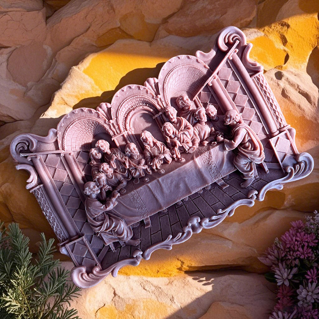 

Jesus Family Last Supper Mural Candle Silicone Mold Last Supper Resin Molds Large Size Gypsum Cement Concrete Mould