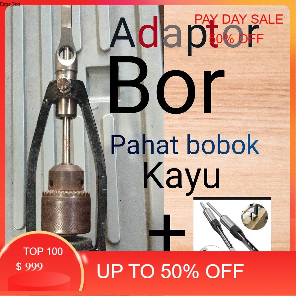 DUDUKAN BOR BOBOK KAYU Adaptor bor bobok kayu bor manual bor kayu mata bor lubang kotak kayu