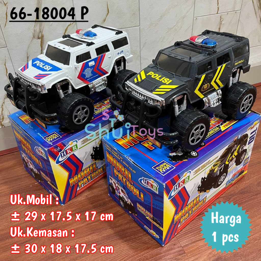 Mainan Mobil Polisi Jeep Patroli Nyala Lampu Suara Sirine Bisa Jalan / Mobil Mainan Polisi