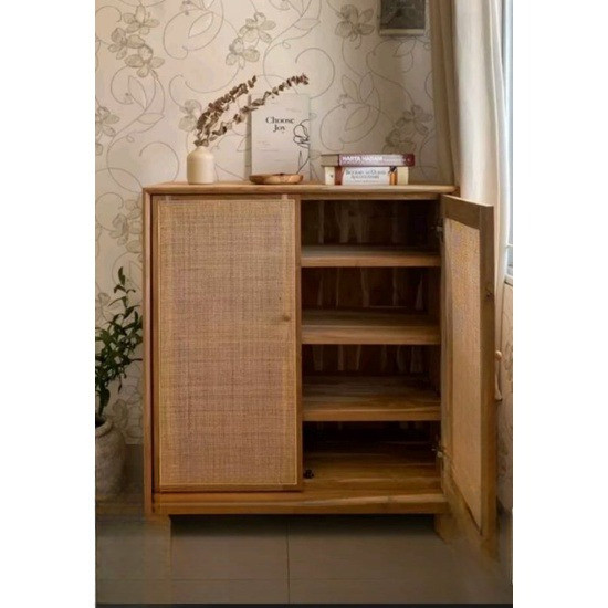Drawer Jati Rotan Bufet Rotan Nakas Rotan Kayu Jati