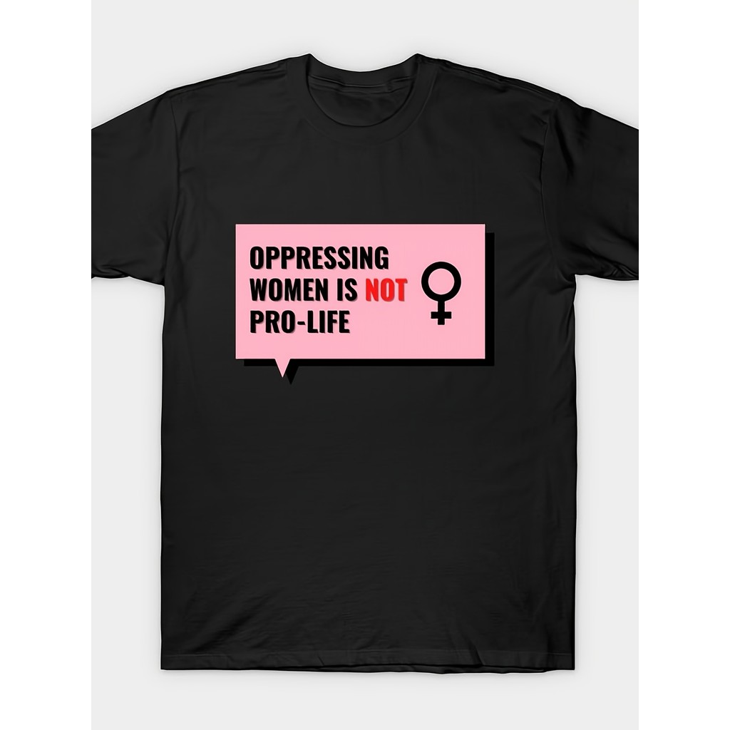 Kaos Pria Motif Feminisme - Desain 'Menekan Wanita' - Gaya Casual