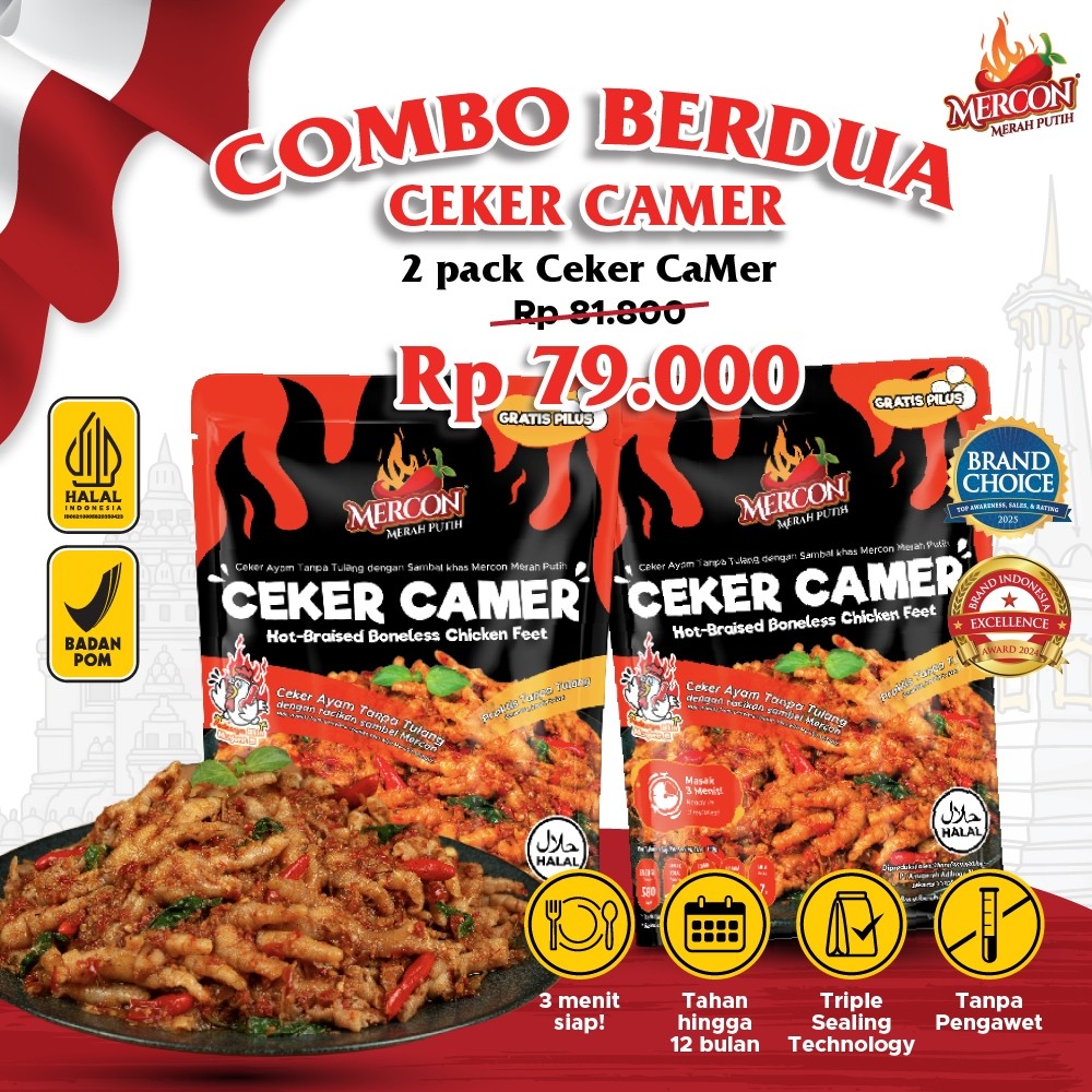 

Mercon Merah Putih - Hemat Combo Berdua || 2 x Ceker CaMer Cakar Mertua || Ceker Mercon Tanpa Tulang