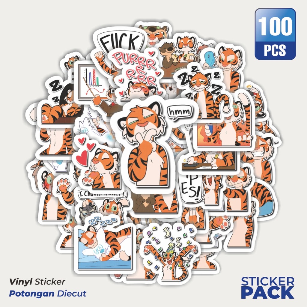 

Stiker Vinyl Stiker Funny Character Tora San The Tiger Waterproof Aesthetic- Untuk Laptop, Motor, dan Helm - Paper Stationery Pack