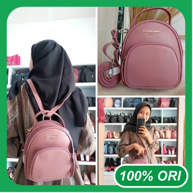 Tas Ransel Mini Wanita 2 Gaya Halinka Sophie Martin Paris Eksclusive Original Terbaru Kekinian 2025 