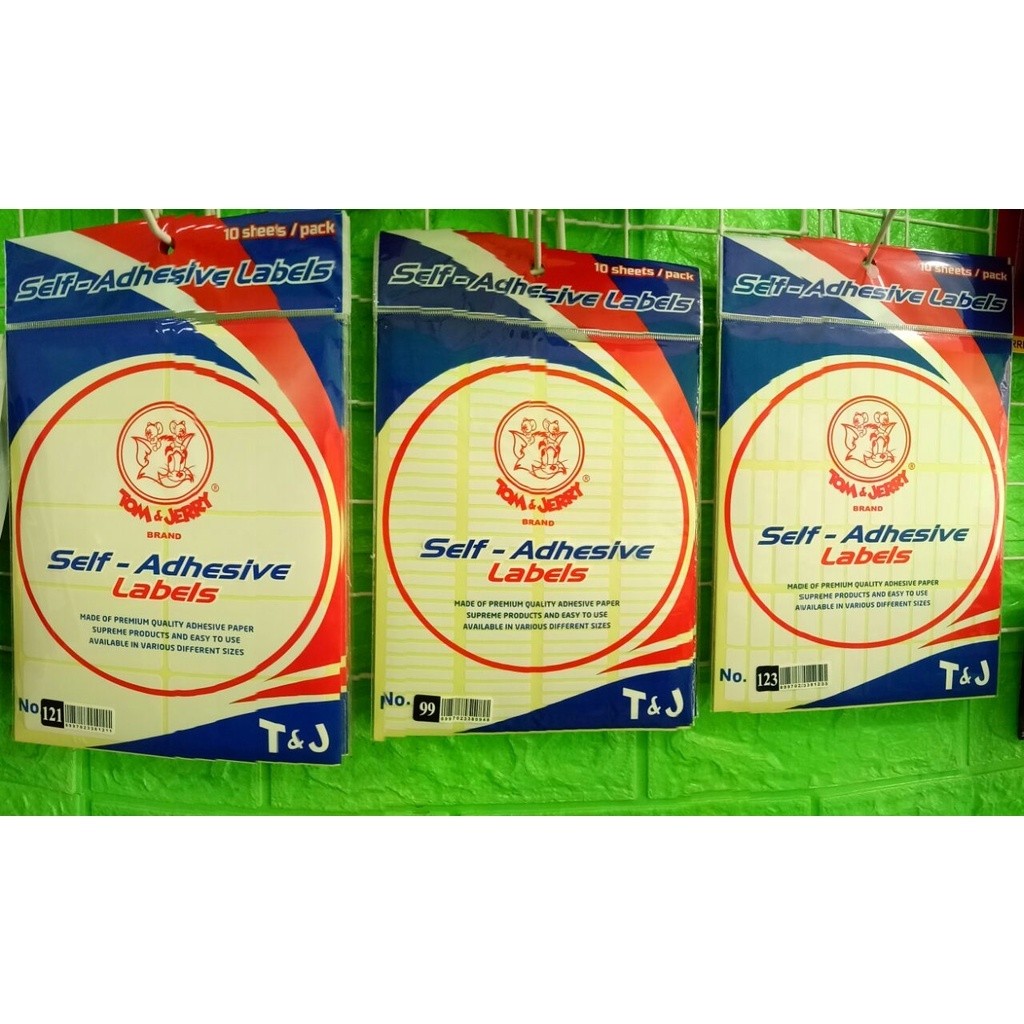 

Labels Brand Tom and Jerry Self Adhesive 1 Pack No 99/123/121