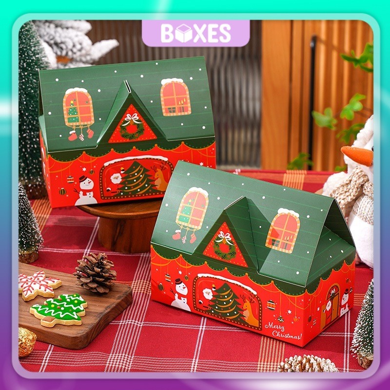 

Gift Box Christmas / Kotak Kado Natal / Box Natal Cookies Christmas Box Kotak Natal / Christmas House Box Packaging | SCE02