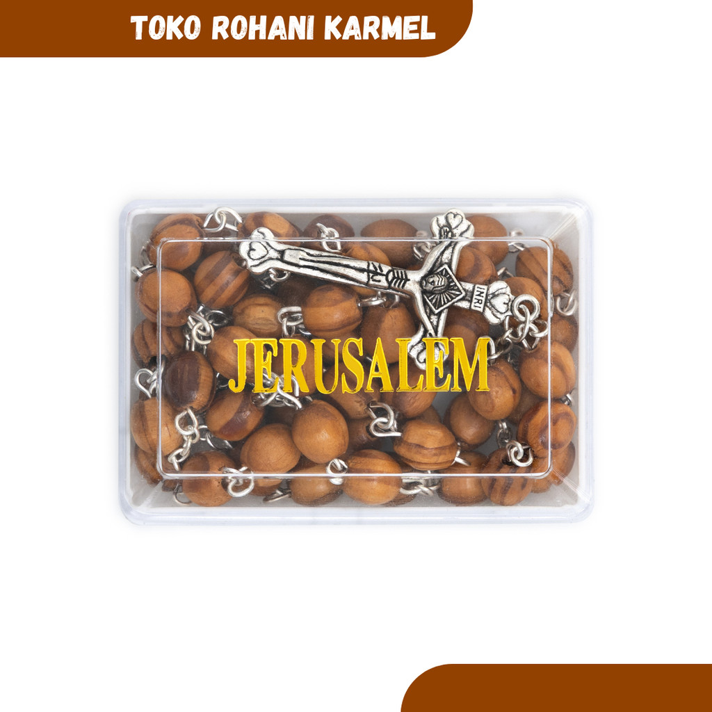 ROSARIO KATOLIK JERUSALEM 6 MM – KALUNG ROSARIO / ROSARIO KAYUDENGAN KOTAK KHUSUS