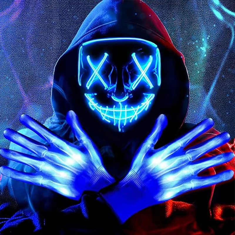 Purge Led Mask Masquerade Night Club Luminous Movie Theme Mask The Purge Glowing Cosplay Mask Horror