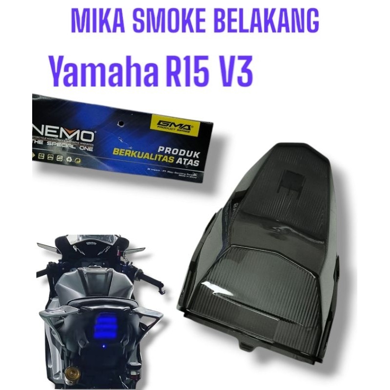 Aksesoris motor Mika Kaca Lampu Rem Belakang Smoke Stoplamp NEMO Yamaha R15 V3