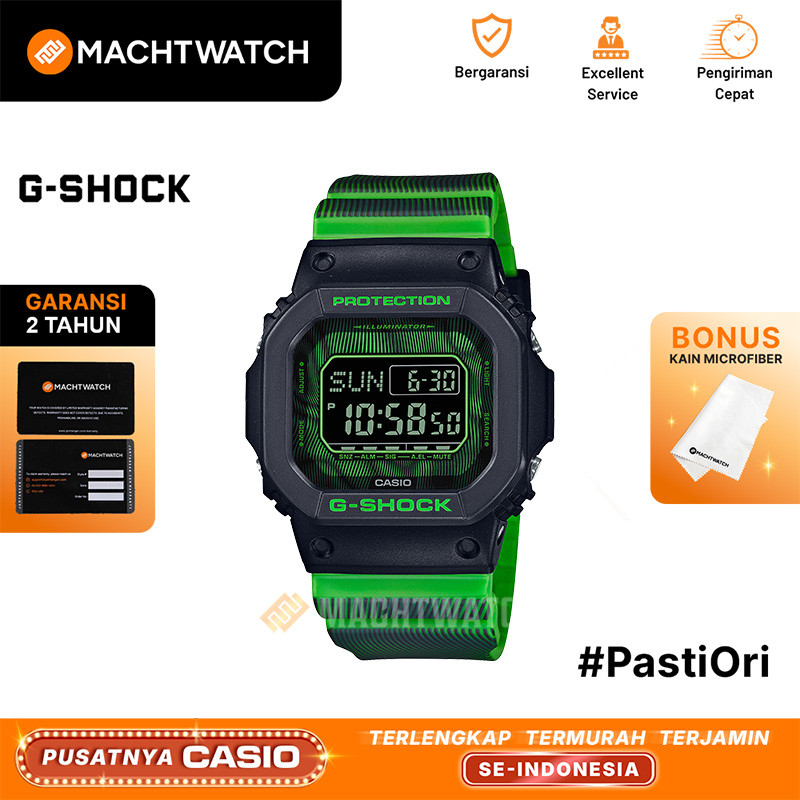Casio G-Shock DW-D5600TD-3DR DWD5600TD DW-D5600TD Time Distortion Digital Dial Printed Green Resin B