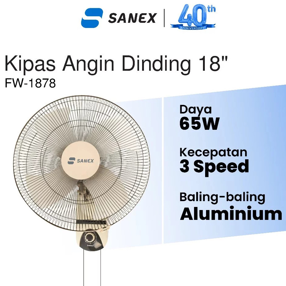 niaparamesia Sanex Kipas Angin Dinding 18 inch - FW1878/FW1879