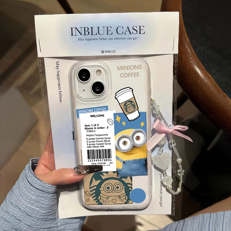 Casing ponsel Minion parodi Starbucks cocok untuk Oppo A92/A52 Reno 10 5G/10 Pro 5G Reno 4F/A93 Reno